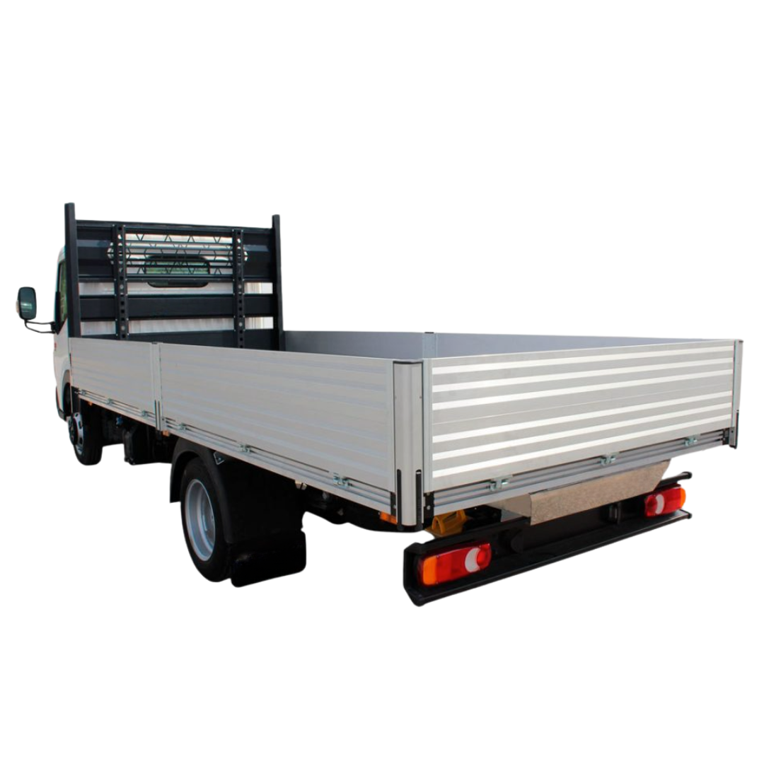 Carrozado caja abierta acero aluminio cartolas abatibles — Carralser